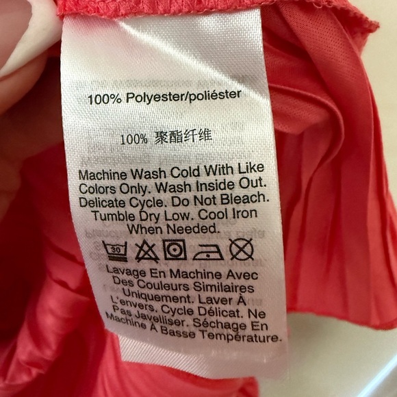 DKNY Women's Vibrant Pink PLEATED Midi Dress - Picture 7 of 7